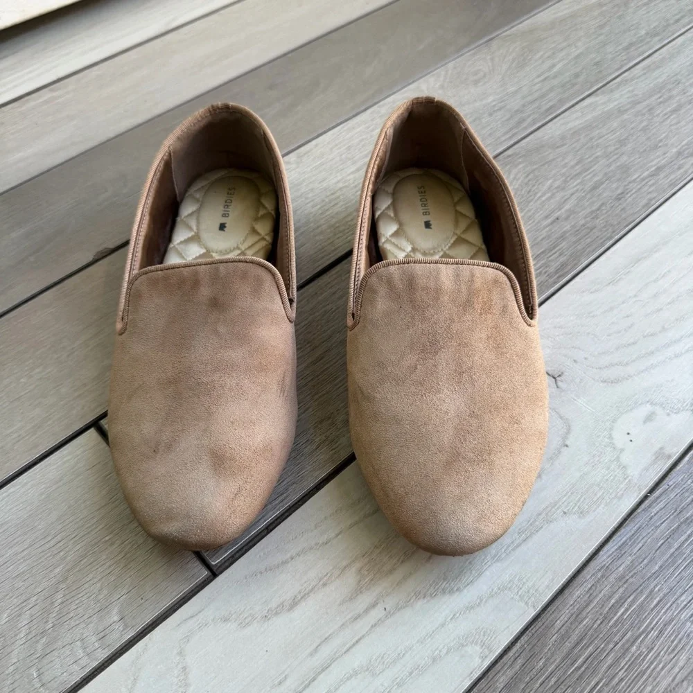 Birdies Tan Quilted Slip-Ons